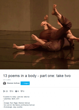 13 poems in a body - part one: take two - Video